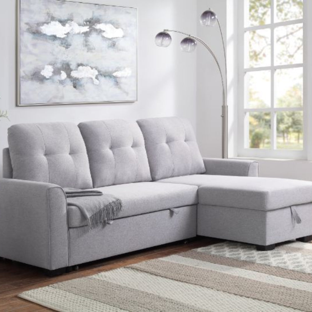 Amboise Sectional Sofa: (Light Gray Fabric)