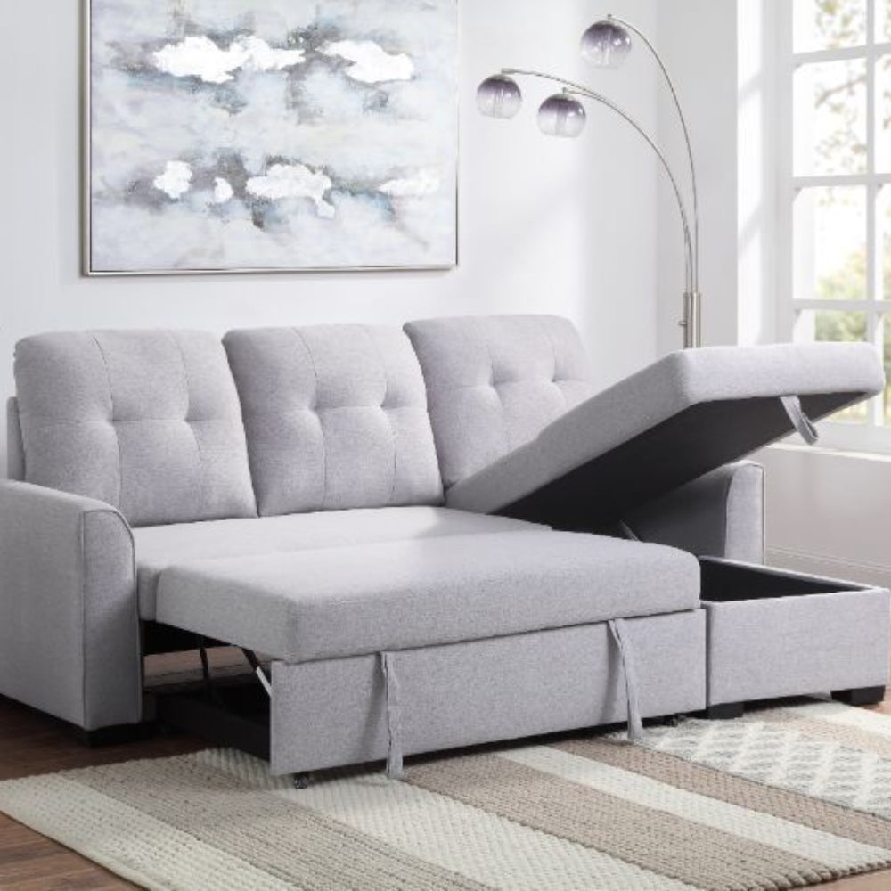 Amboise Sectional Sofa: (Light Gray Fabric)