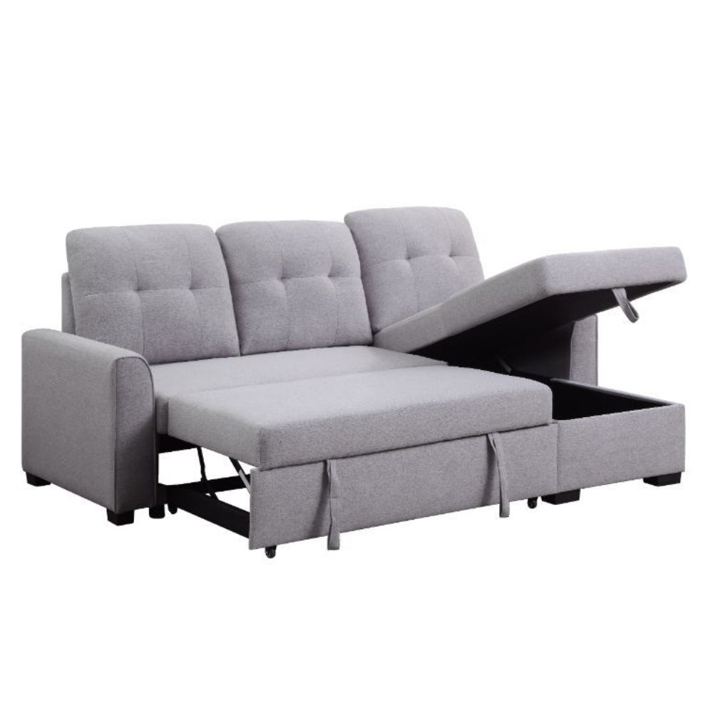 Amboise Sectional Sofa: (Light Gray Fabric)