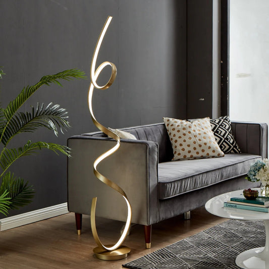 Amsterdam Led Sandy Gold 63-Inch Floor Lamp - Dimmable