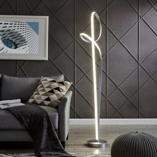Budapest Led Silver 63" Tall Floor Lamp- Dimmable