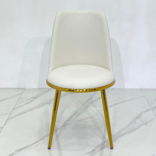 White Dining Chairs With Golden Legs