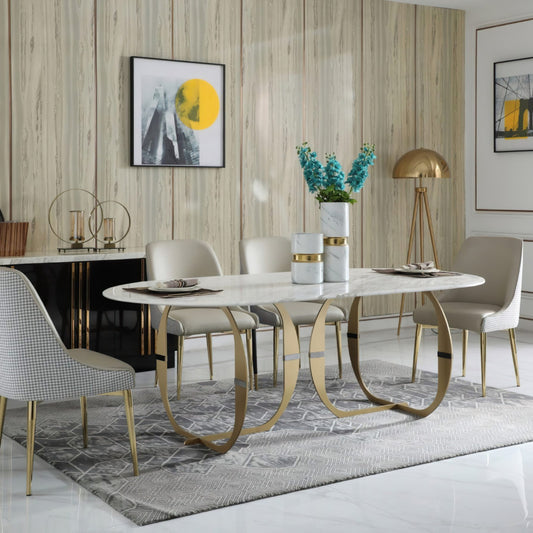 Stylish Dining Table (high-definition luxurious marble top)