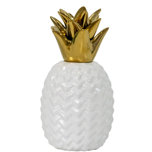 Dining Table Centerpiece: (White & Gold Pineapple)