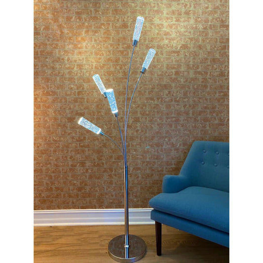 Beautiful Floor Lamp With 5 Crystal Cylinders
