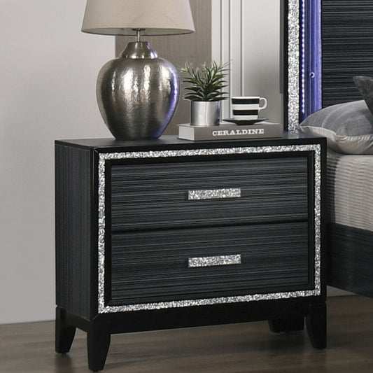 Haiden Nightstand: (Weathered Black Finish)