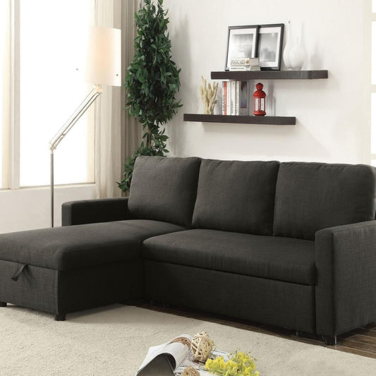 Hiltons Sectional Sofa: (Charcoal Linen)