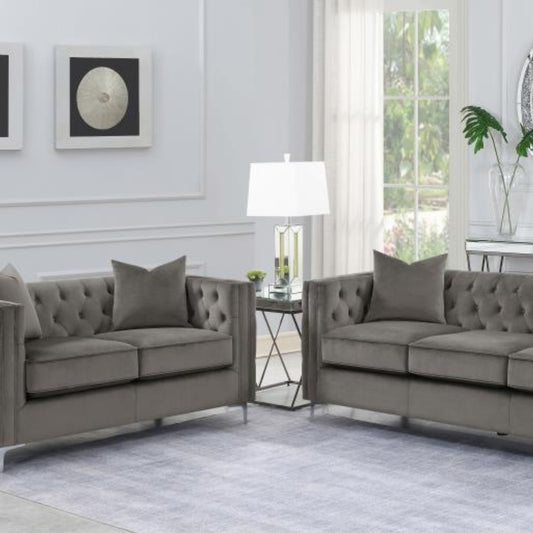 Living Room Set (Sofa and Loveseat) in Bronze