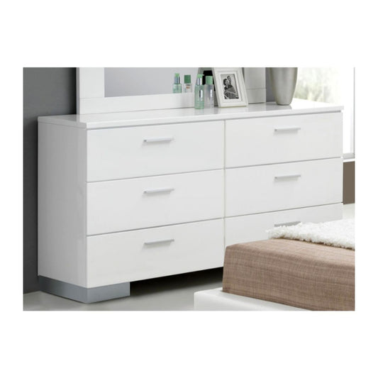 Lorimar Dresser: (White & Chrome Leg Finish)