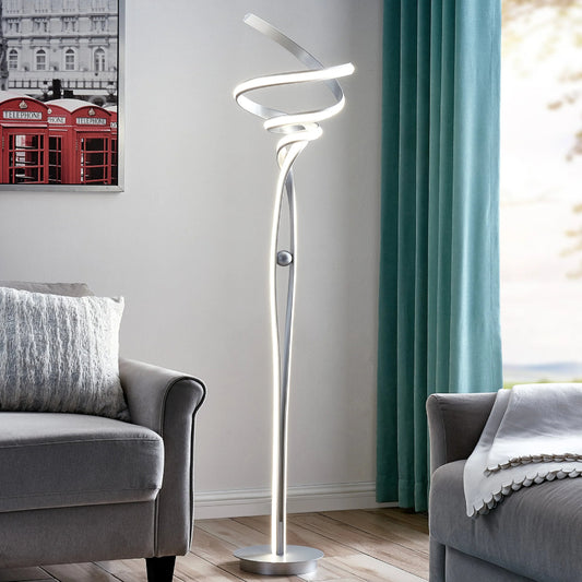 Munich Led Silver 63" Floor Lamp-Dimmable