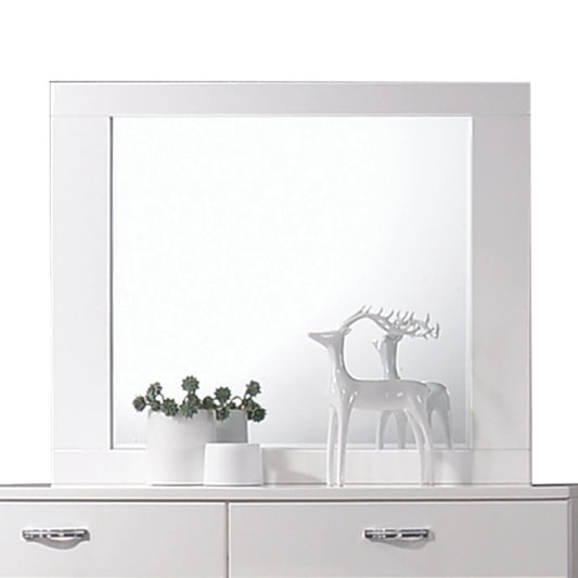 Naima II Mirror: (White High Gloss Finish)