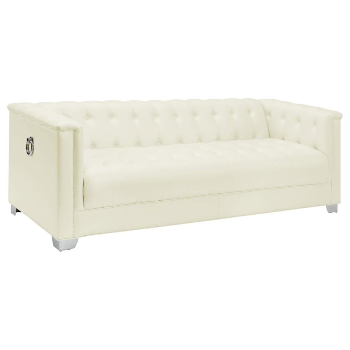 Tufted Sofa Set (2 pieces) Upholstered in Pearl White