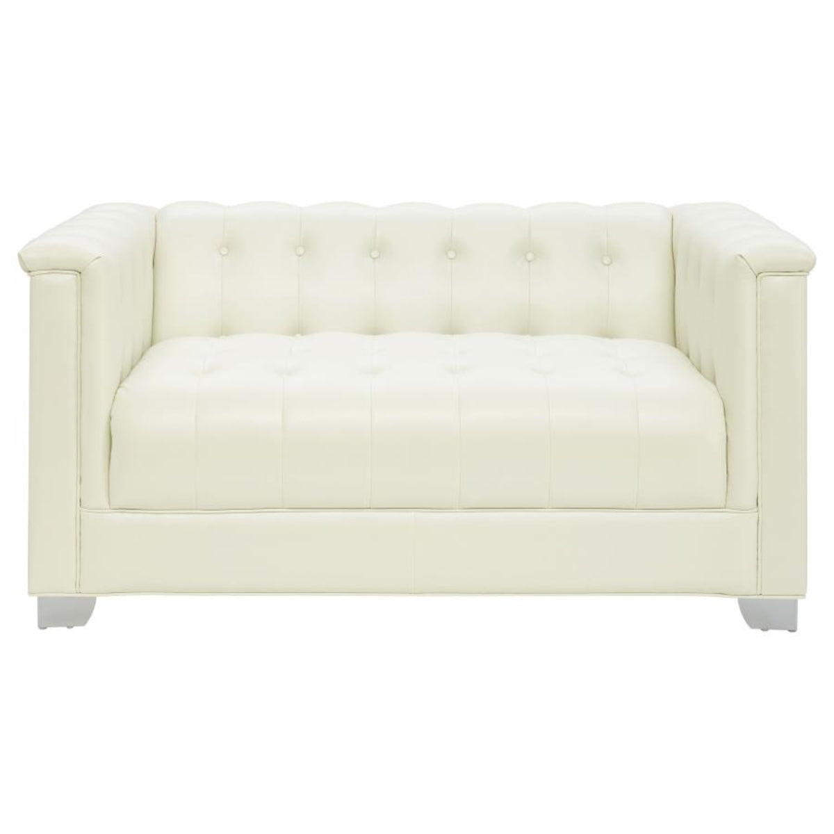 Tufted Sofa Set (2 pieces) Upholstered in Pearl White