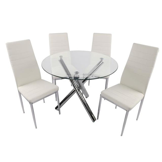 DINING SET ABBY WHITE